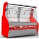 Expos. Carne inox 1,40m Vidro Curvo - saia inox - tampo inox